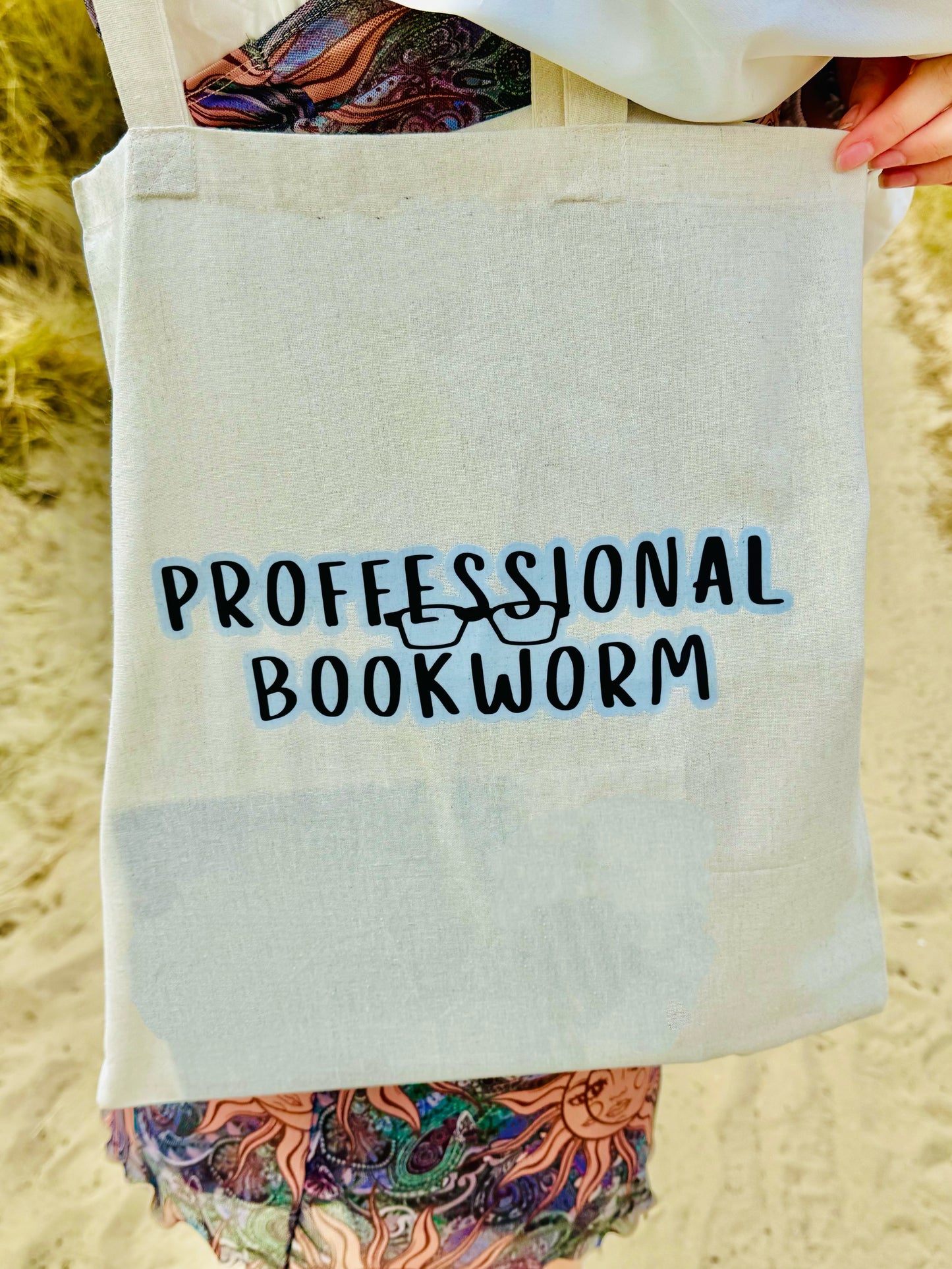 Tote Bag “Professional Bookworm Blue”