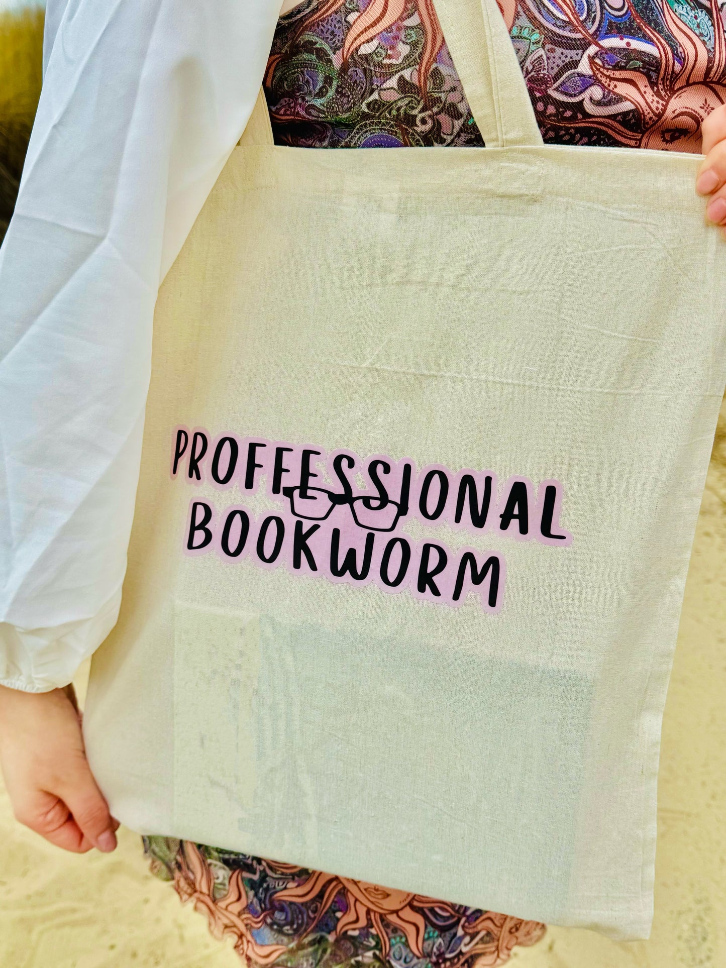 Tote Bag “Professional Bookworm Pink”