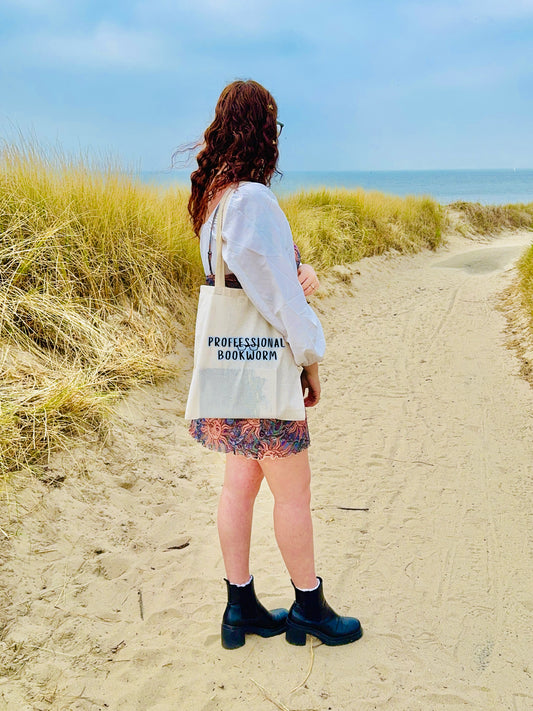 Tote Bag “Professional Bookworm Blue”