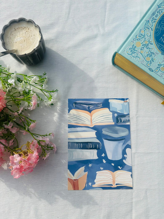 Wenskaart “Books & Tea”